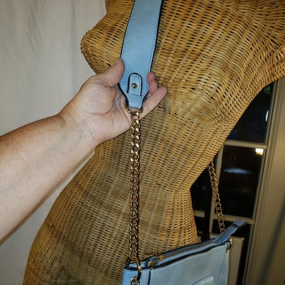 Melie Biaco Women's Vegan Blue Leather Shoulder Bag/Crossbody w/Gold Hardware - Picture 8 of 15